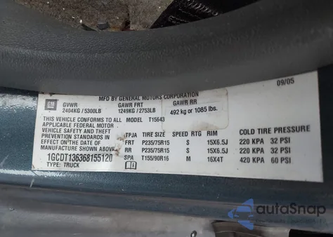 2006 Chevrolet Colorado Lt z USA, uszkodzony, nr VIN 1GCDT136368155120